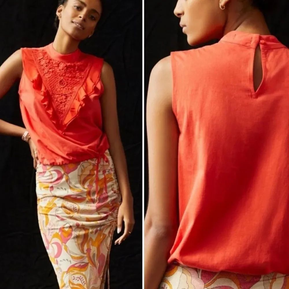 Anthropologie Tiny Emma Lace Ruffle Tank Top Women’s XS